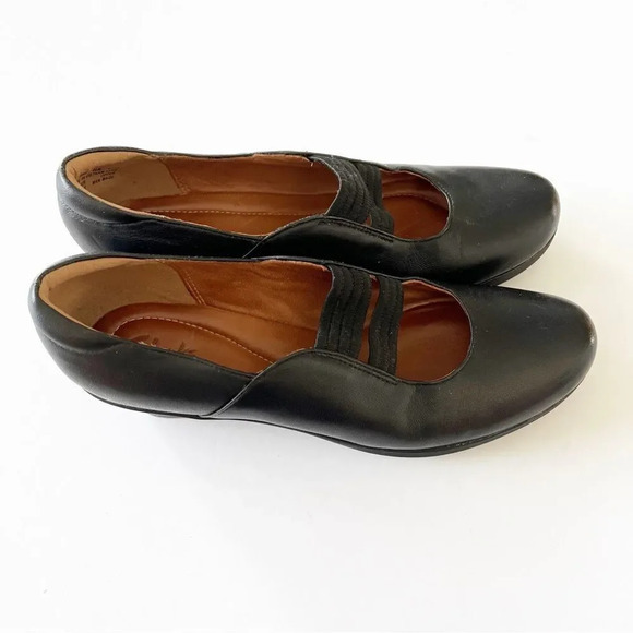 Clarks Artisan Smooth Black Leather Heeled Mary Jane Women’s Size 8.5 Fall Vibes - Picture 2 of 10